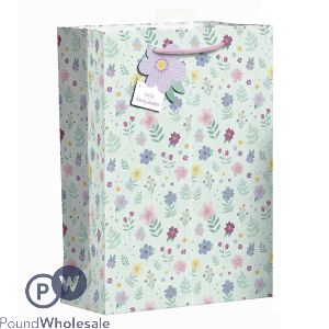 Giftmaker Ditsy Floral Blue Gift Bag Large
