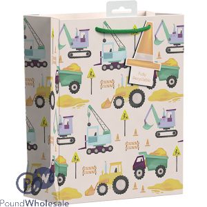 Giftmaker Diggers & Trucks Gift Bag XL