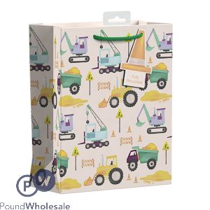 Giftmaker Diggers & Trucks Gift Bag Medium