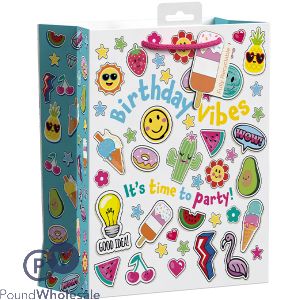 Giftmaker Birthday Vibes Emoticon Gift Bag Xl