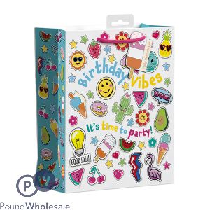 Giftmaker Birthday Vibes Emoticon Gift Bag Medium