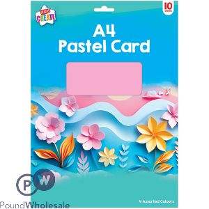 Kids Create Assorted Colour A4 Pastel Card 10 Pack