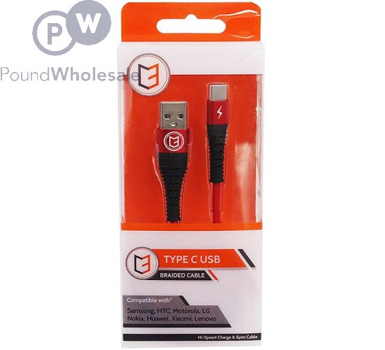 HI-SPEED TYPE C USB BRAIDED CABLE RED