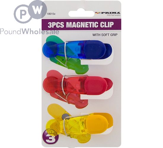 PRIMA MAGNETIC CLIP ASSORTED COLOURS 3PC