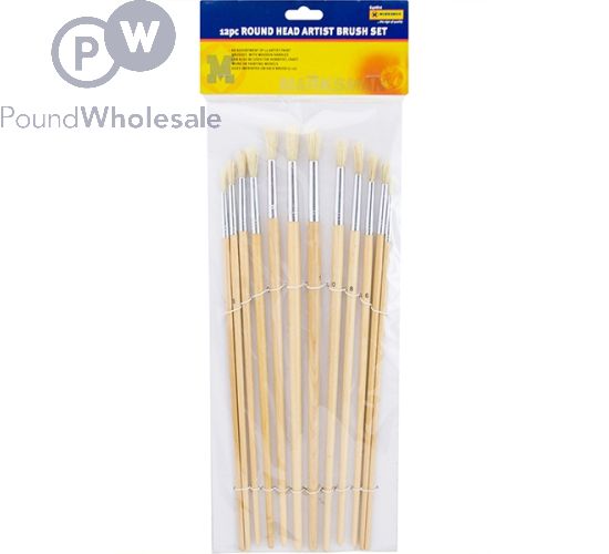 MARKSMAN ROUND HAIR ARTIST BRUSH SET 12PC