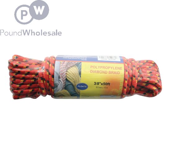 POLY ROPE DIAMOND BRAID 3/8”X50ft(9.5mm) 