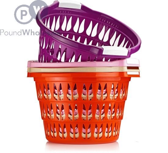 ROUNDED CLOTHES BASKET ASSORTED COLOURS
