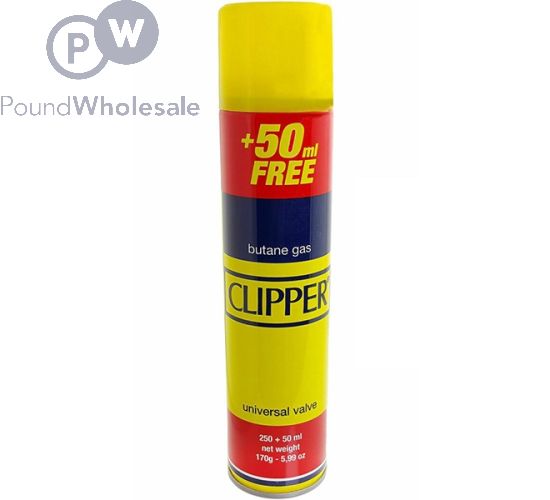CLIPPER UNIVERSAL VALVE BUTANE GAS REFILL 300ML