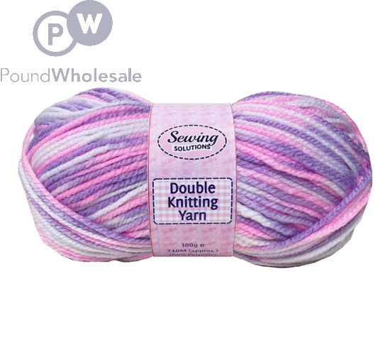 SEWING SOLUTIONS DOUBLE KNITTING YARN WOOL PURPLE MIX