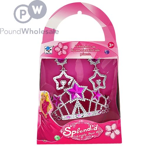 PINK STAR TIARA & EARRINGS BEAUTY SET 
