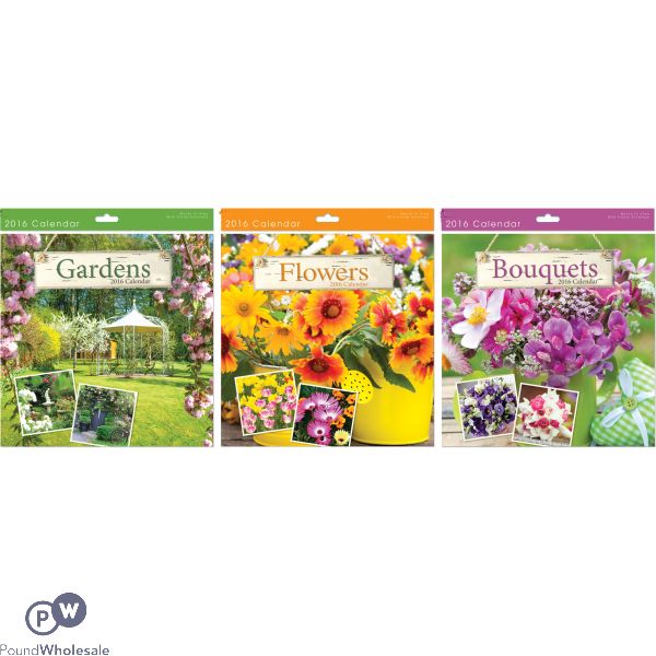 Square Calendar: Floral Photographic "roses, Gardens, Bouquets"