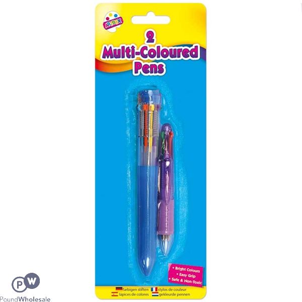 Artbox Multi-coloured Retractable Pens - One Large 1 Small