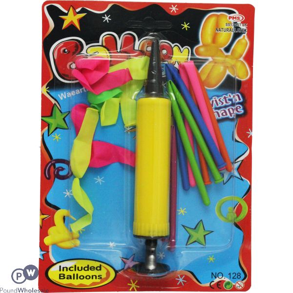 Balloon Magic Twist N Shape 5 Long 10 Small Round Balloons Plus Pump (21.5cm X 15.5cm)