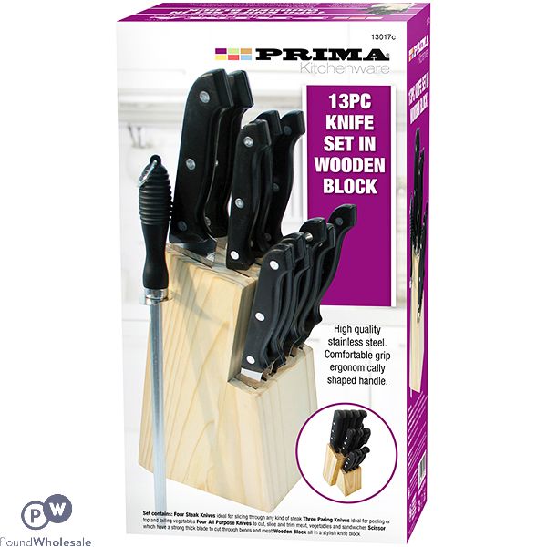 Prima Knife Set In Wooden Block 13pc