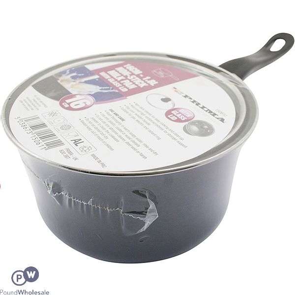 Prima Non-stick Milk Pan With Glass Lid 16cm 1.8l