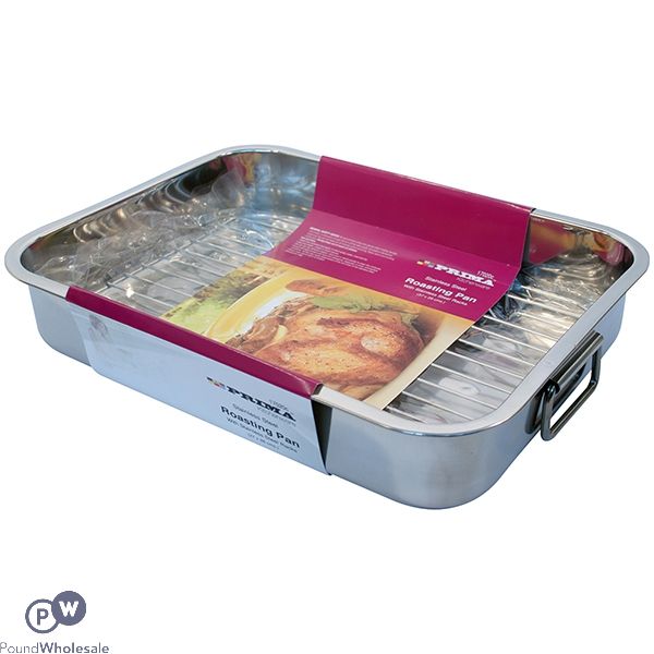 Prima Stainless Steel Roasting Pan With Rack 37cm X 28cm