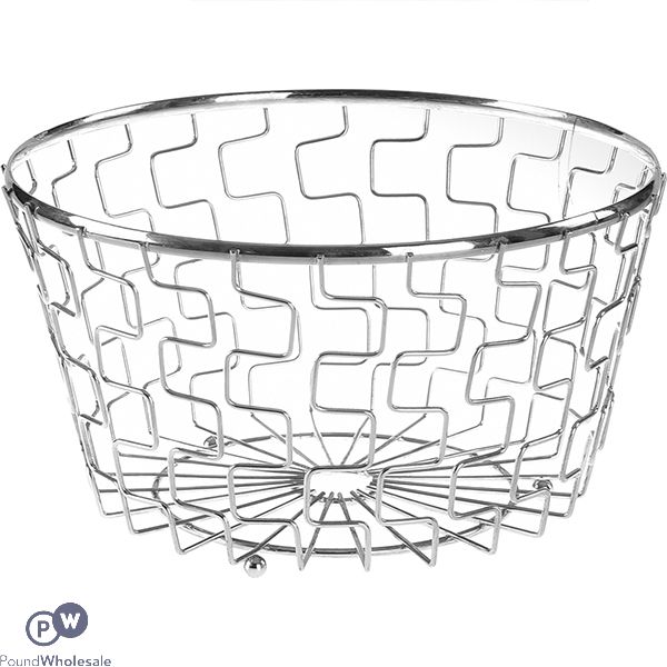 Prima Chrome Jagged Fruit Basket 26 X 14.5cm