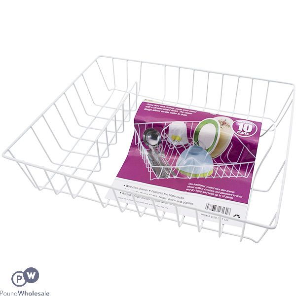 Prime White Wire 10 Plate Dish Drainer