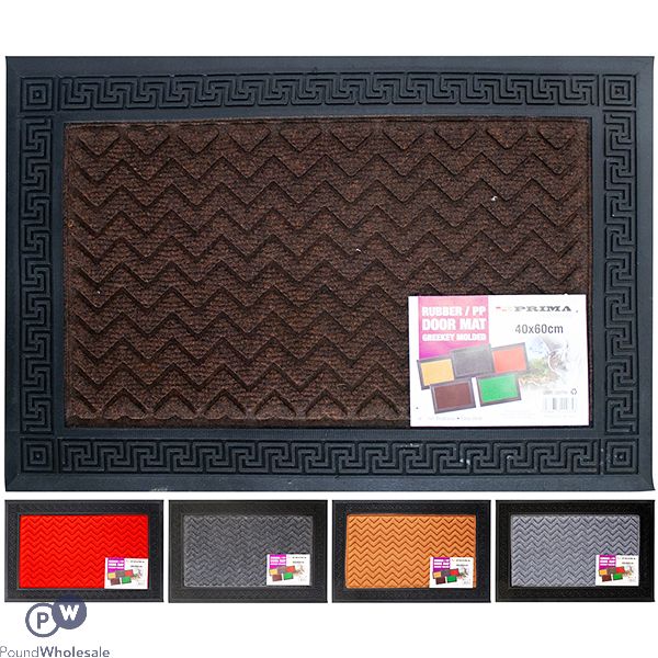 Prima Rubber & Pp Greekey Moulded Door Mat 40 X 60cm Assorted