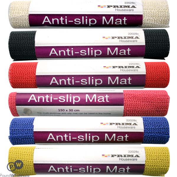 Prima Anti Slip Mat Assorted Colours 30cm X 150cm Cdu
