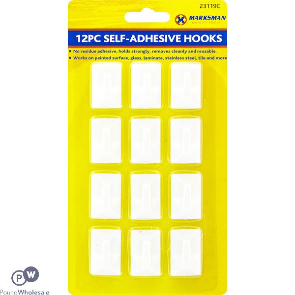 Marksman Self-adhesive Hooks 12pc