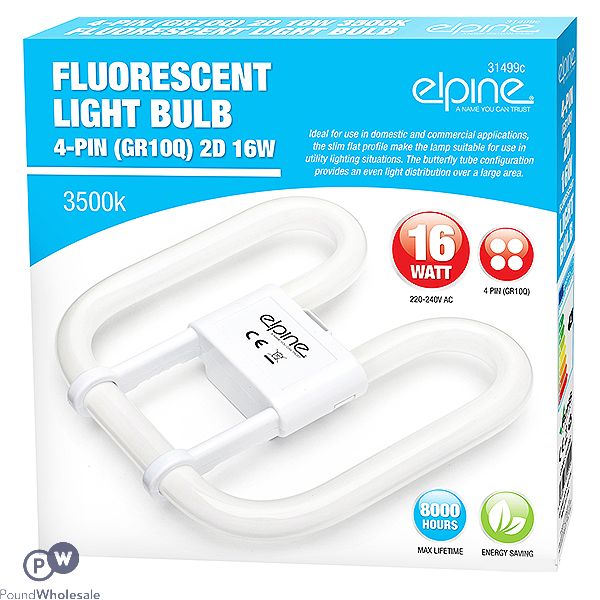 Elpine 4-pin 2d 16w Fluorescent Light Bulb