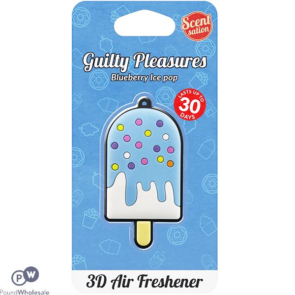 Guilty Pleasures Blueberry Ice Pop 3d Car Air Freshener