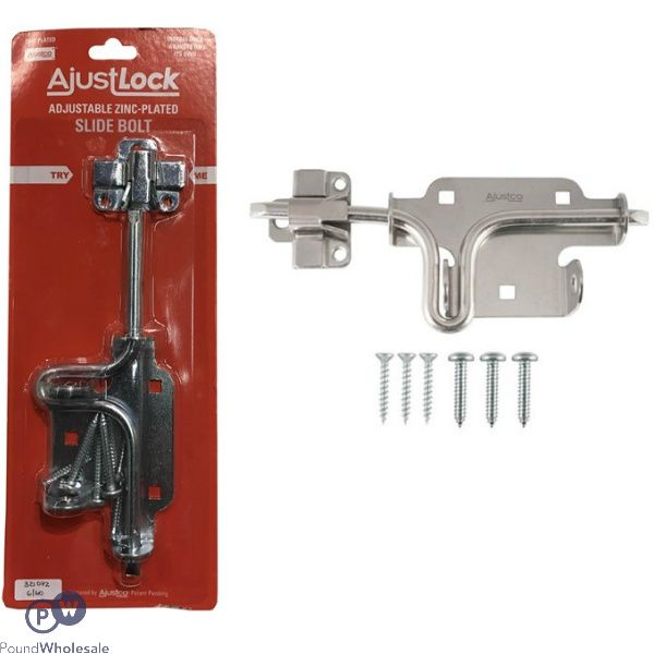Ajustlock Adjustable Zinc-plated Slide Bolt