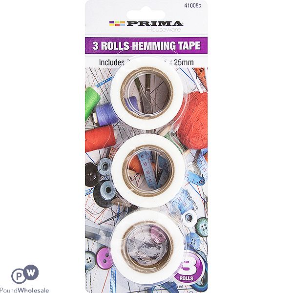 Prima Hemming Tape Rolls 25mm 3pc