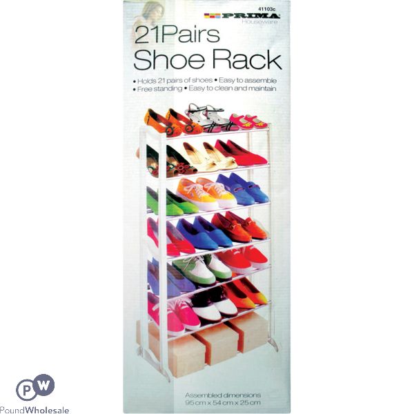 Prima 21 Pairs Stackable Shoe Rack