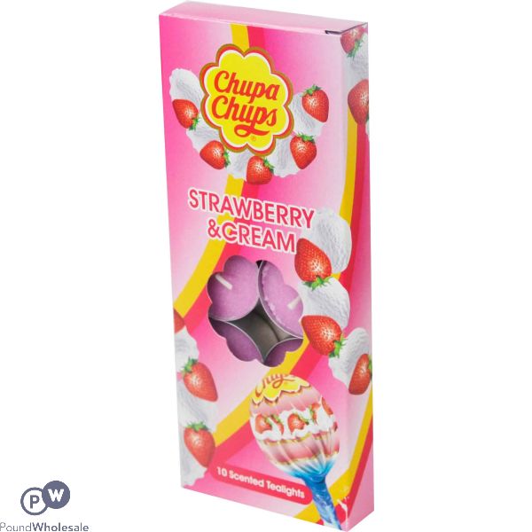 Chupa Chups Tealights Strawberry And Cream 10 Pack