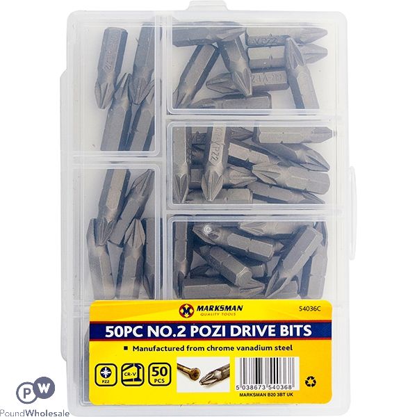 Marksman No.2 Pozi Drill Bits 50pc