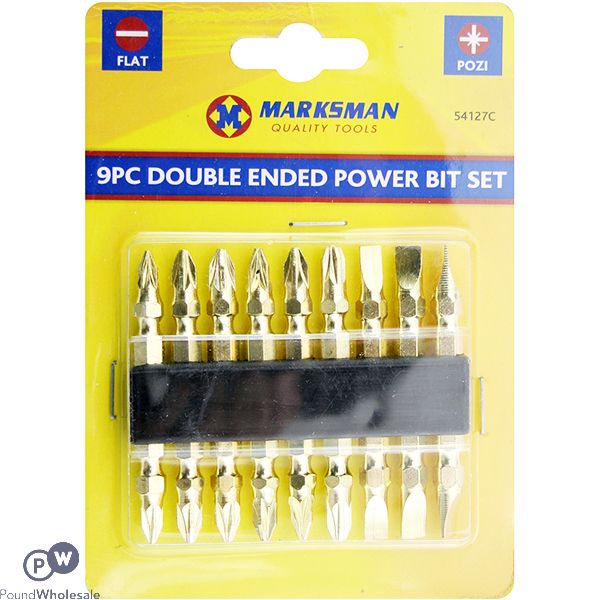 Marksman Flat & Pozi Double-ended Power Bit Set 9pc