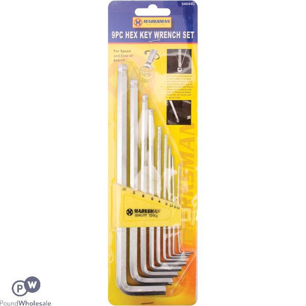 9pc Hex Key Wrench Set