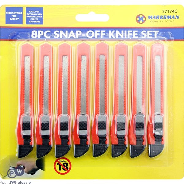 Marksman Snap-off Knife Set 8 Pack