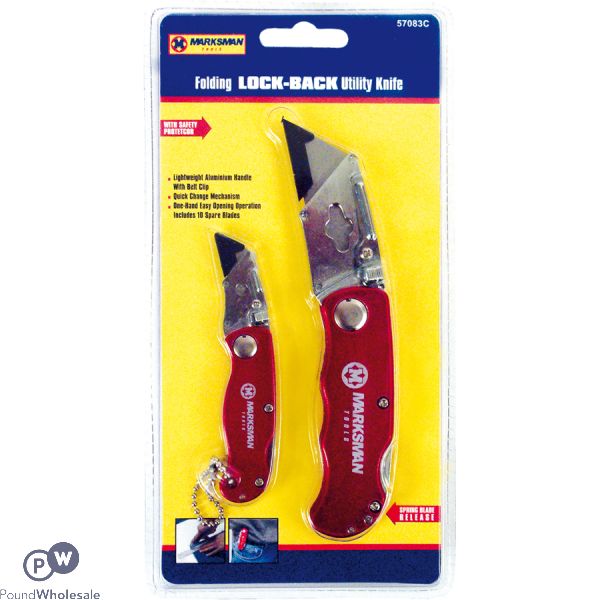 2pc Folding Lock Back Utility Knife