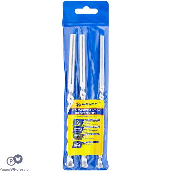 Marksman Masonry Drill Bit Set 200mm 3pc