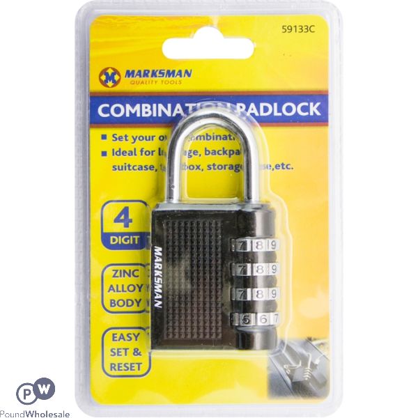 Marksman 4-digit Combination Zinc Alloy Padlock