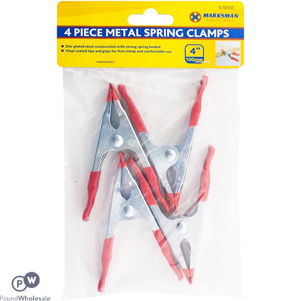 Marksman Metal Spring Clamps 4" 4 Pack