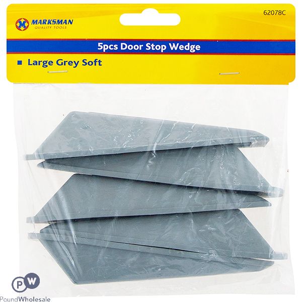 Marksman Large Grey Soft Door Stop Wedge 5pc