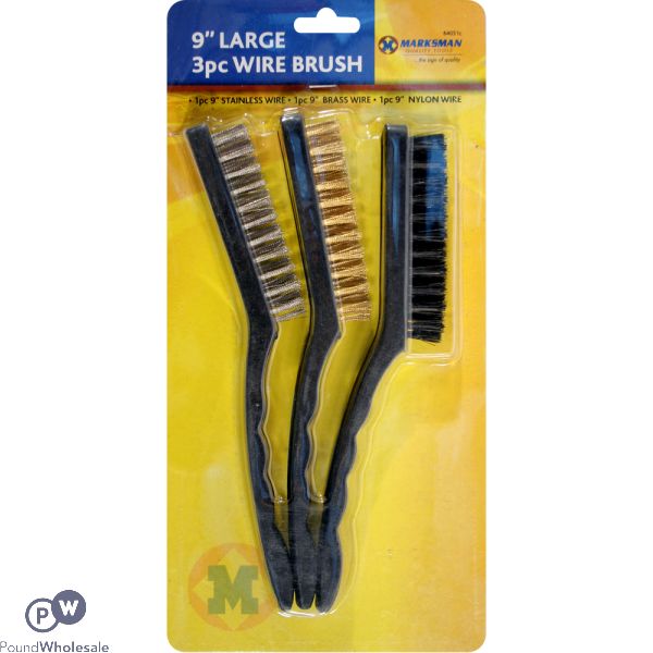 Marksman 9" Large Wire Brush 3pc