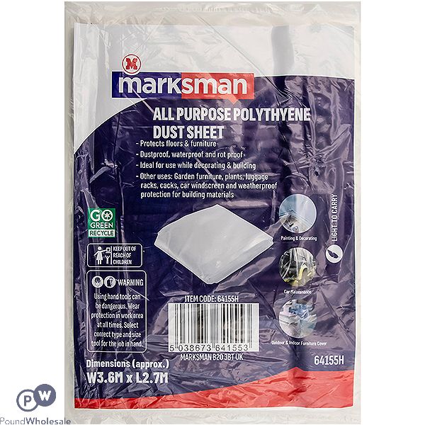 Marksman All Purpose Polythene Dust Sheet 3.6m X 2.7m