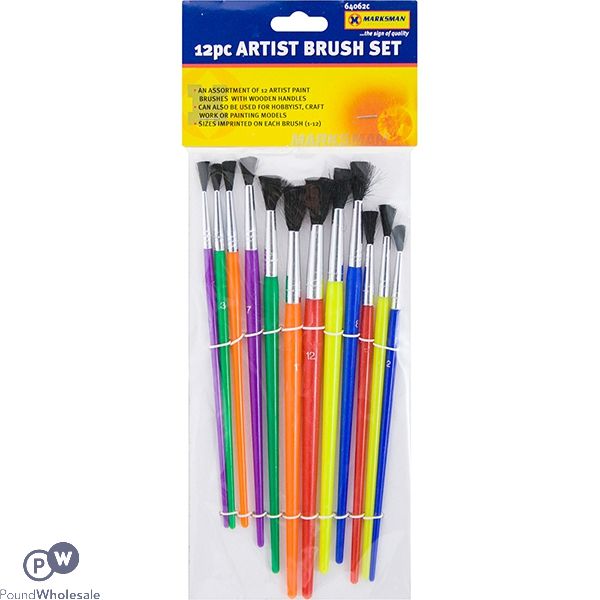 Marksman Wooden Artist Brush Set 12pc