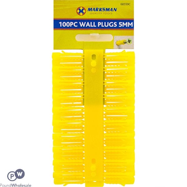 Marksman Yellow Wall Plugs 5mm 100pc