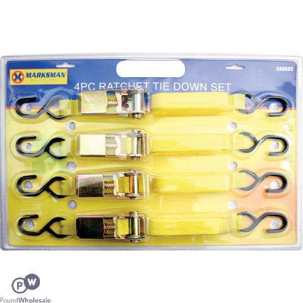 Marksman ratchet Tie Down Set 4pc