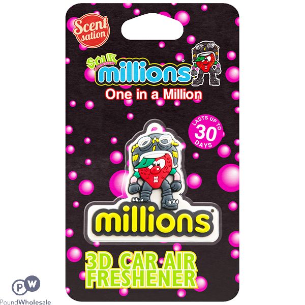 Millions Sour Strawberry 3d Car Air Freshener