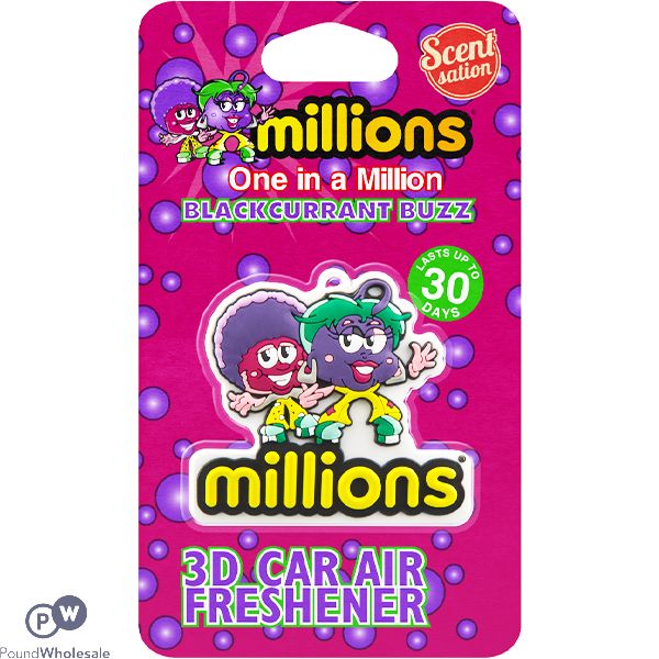 Millions Blackcurrant Buzz 3d Car Air Freshener