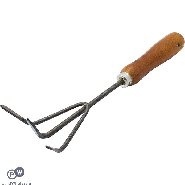 Marksman Wooden Handle Hand Cultivator Garden Tool