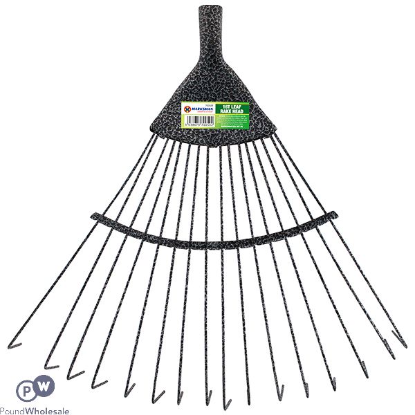 Marksman 16 Tooth Carbon Steel Leaf Rake Head