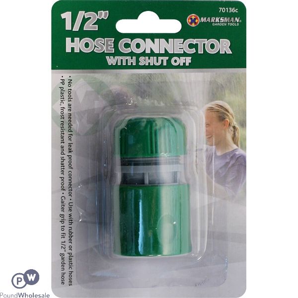 Marksman 1/2" Hose Connector With Shut Off